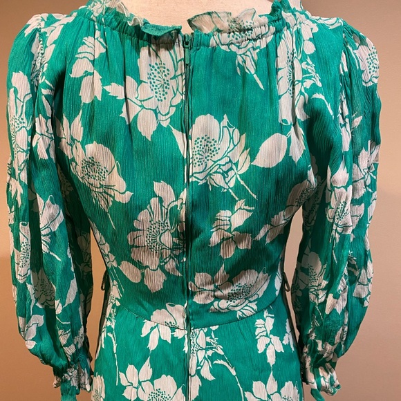 Vintage Vera Mont Paris Green Floral Maxi Dress - Picture 8 of 16